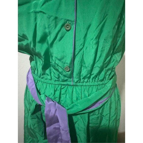 Dian Von Furstenbuerg vintage green elastic waist dress 8 - Picture 7 of 8